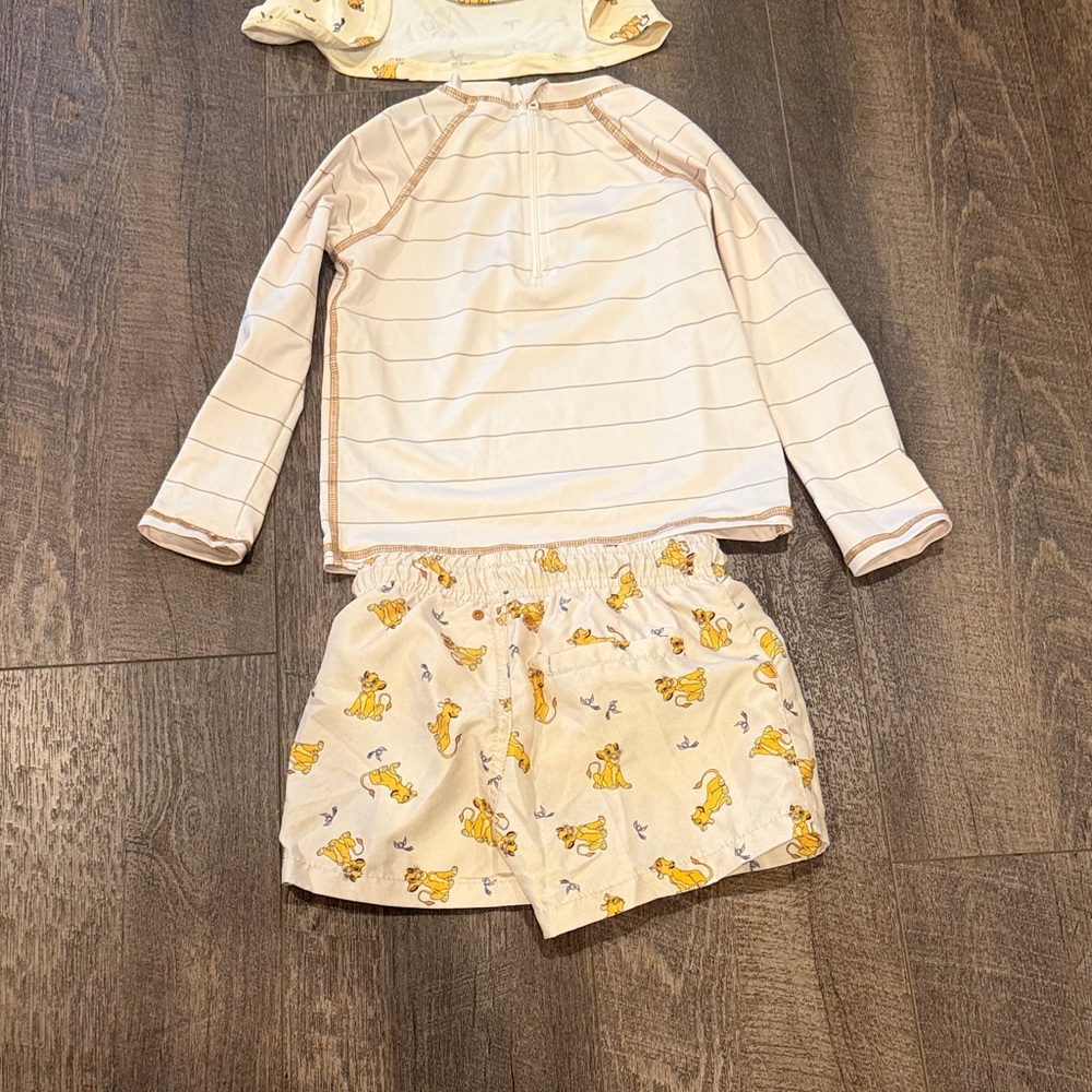 Boys Lion King Kids Swim Set - White and Yellow - Picture 3 of 7